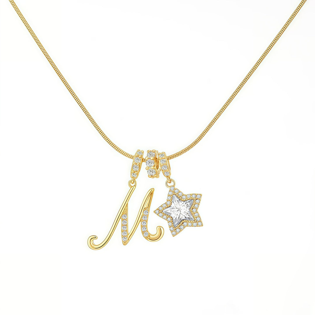 Letter Star Pendant Necklace