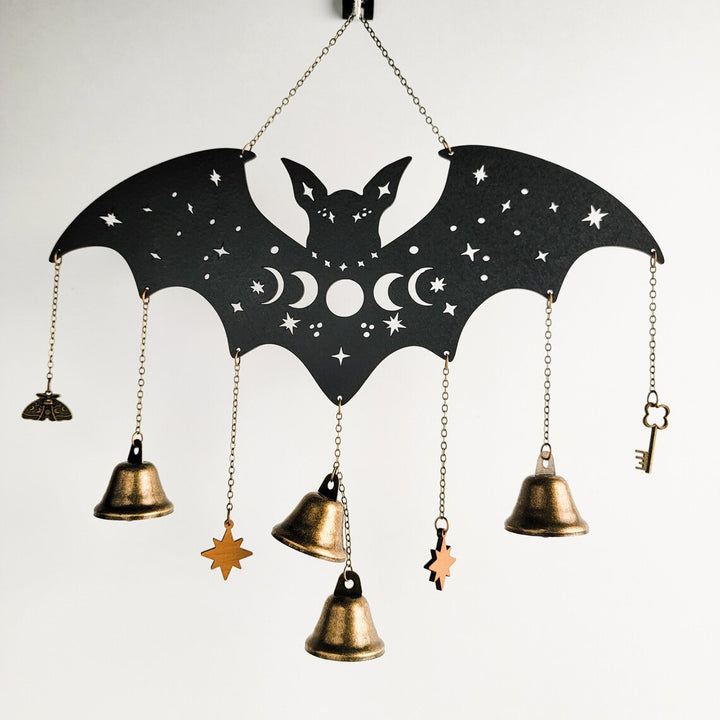 Spooky Halloween Metal Bell Window Hanging Accent