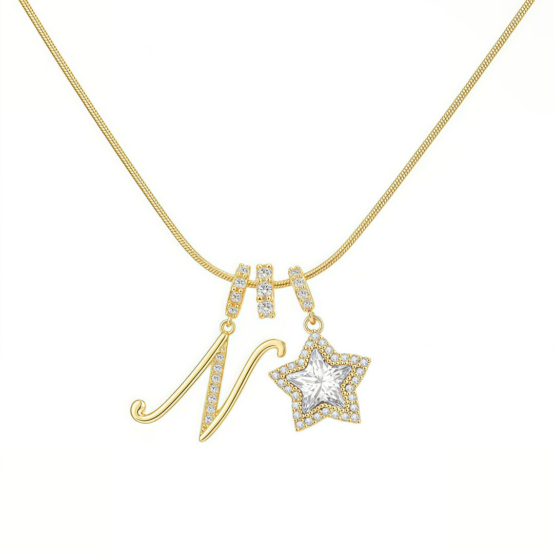 Letter Star Pendant Necklace