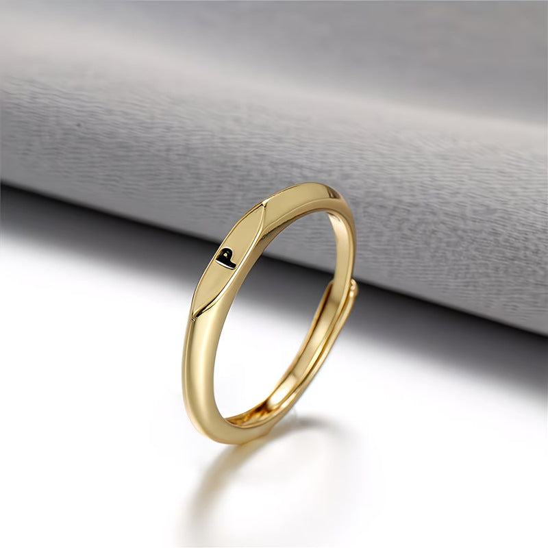 Gold Twist Initial Adjustable Band Ring