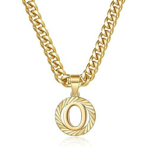 Cuban Chain Necklace with Openwork Letter Pendant