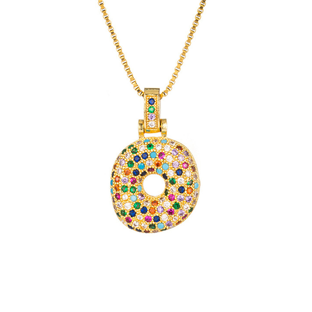 Zircon Letter Pendant Necklace