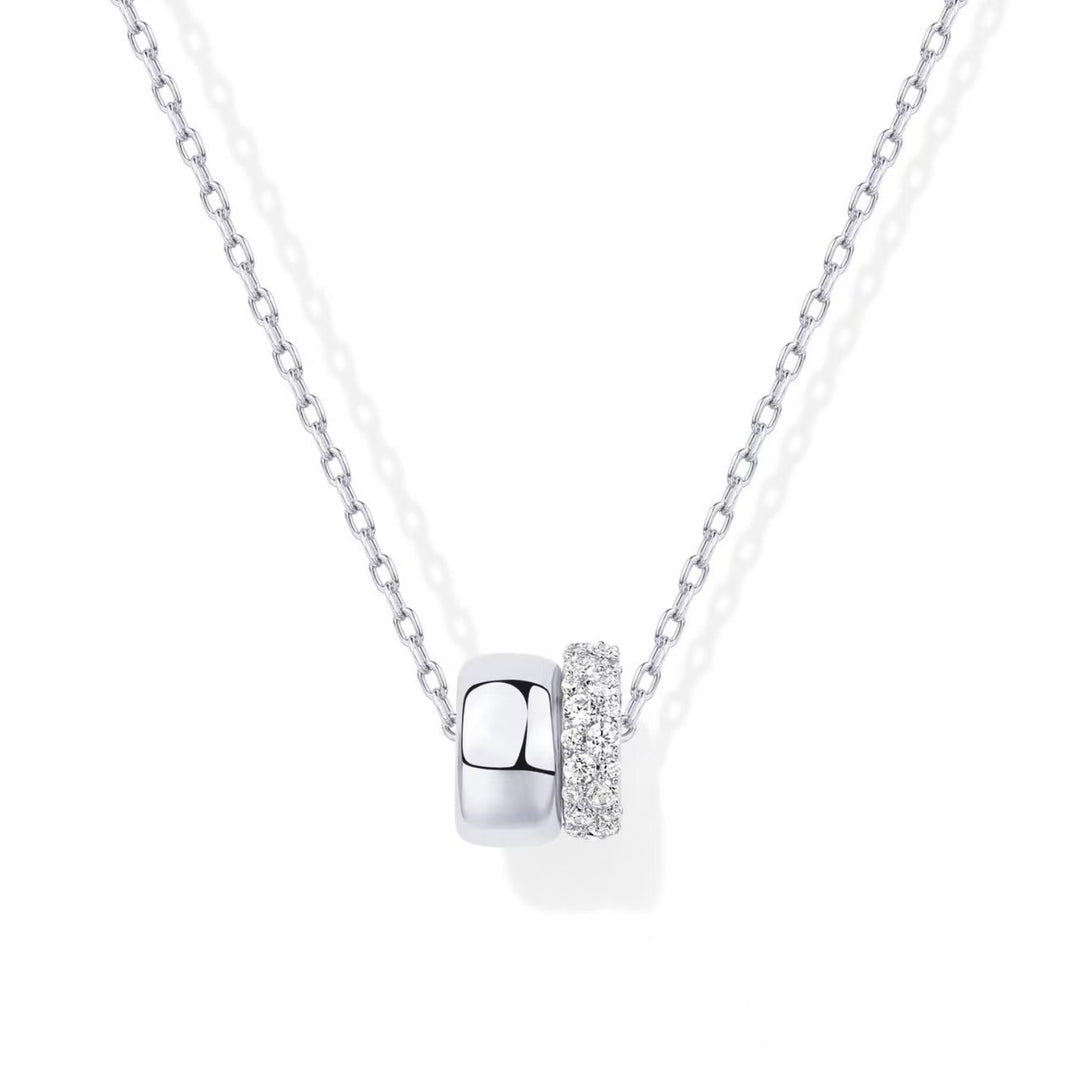 Double Circle Pendant Necklace Everyday Wear