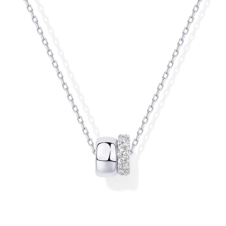 Double Circle Pendant Necklace Everyday Wear