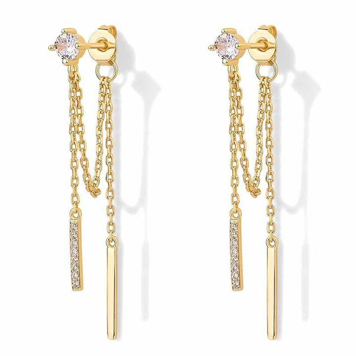 Long Chain Tassel Drop Earrings Daily Stack