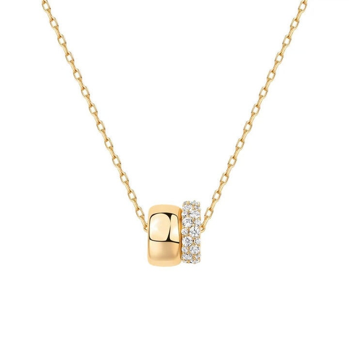 Double Circle Pendant Necklace Everyday Wear