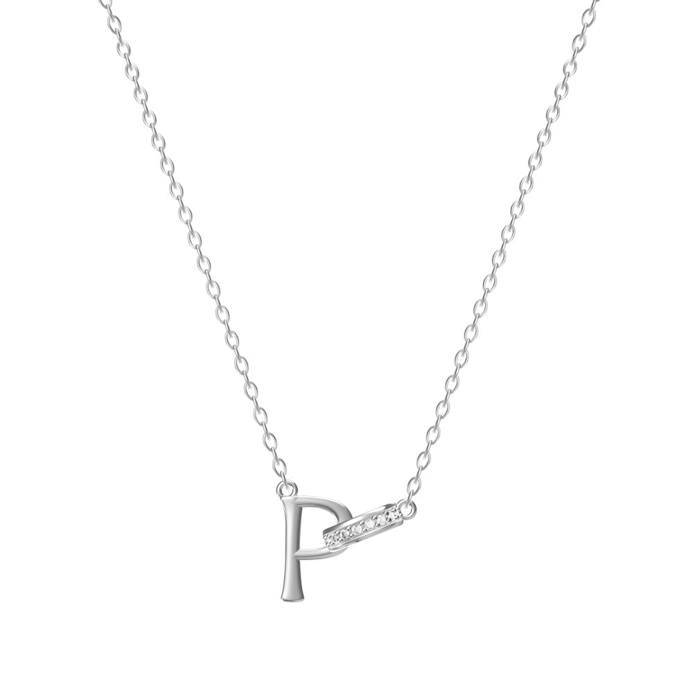 Personal Initial Letter Pendant Necklace Everyday Wear