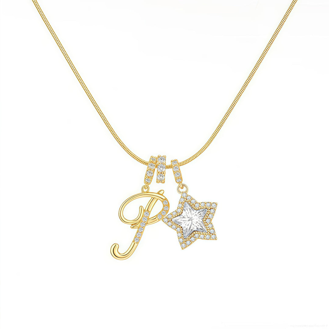 Letter Star Pendant Necklace