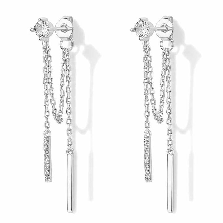 Long Chain Tassel Drop Earrings Daily Stack