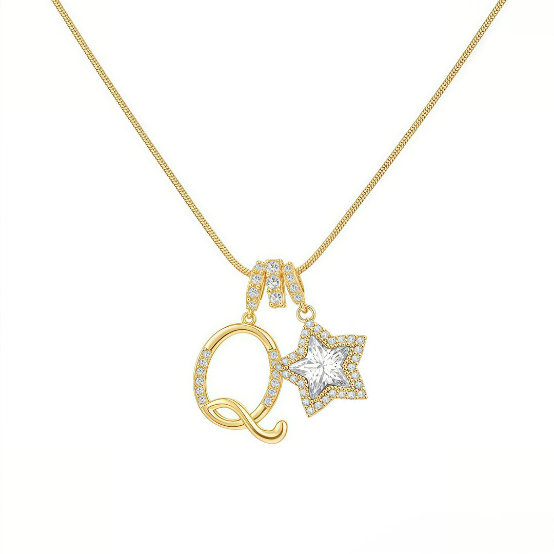 Letter Star Pendant Necklace