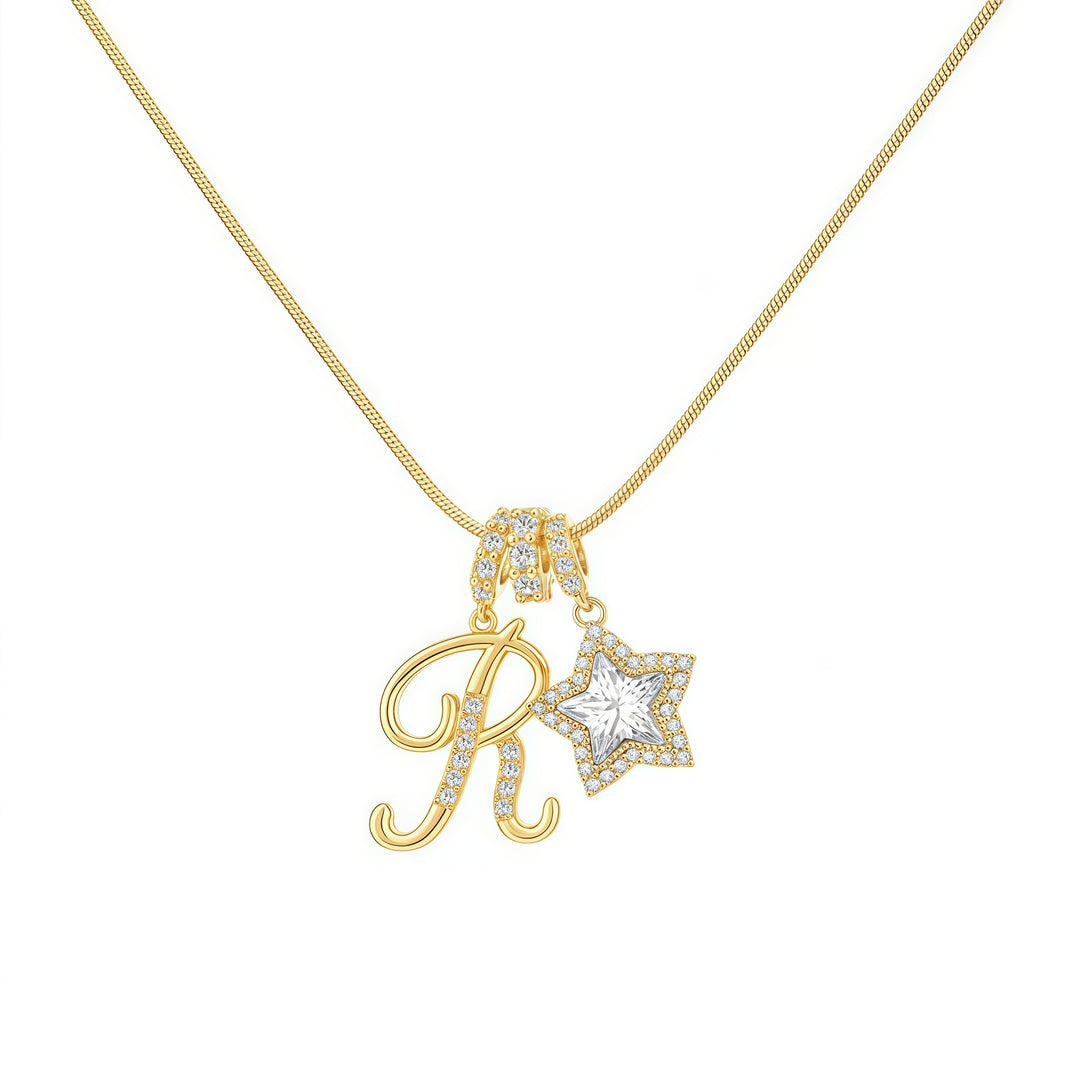 Letter Star Pendant Necklace