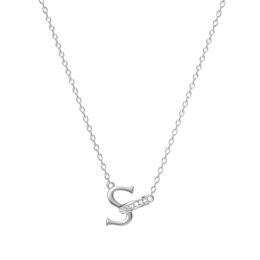 Personal Initial Letter Pendant Necklace Everyday Wear