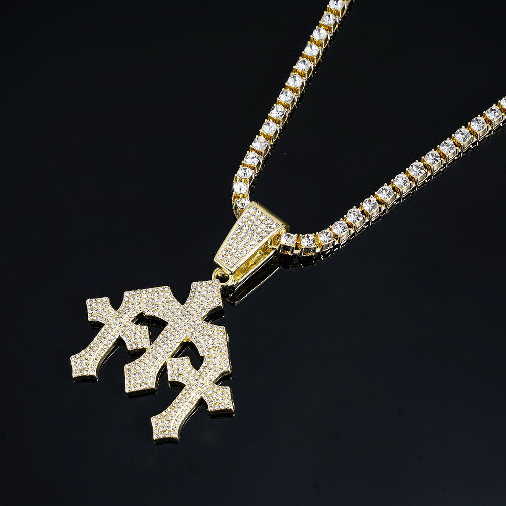 Icy Cross Cuban Chain Necklace