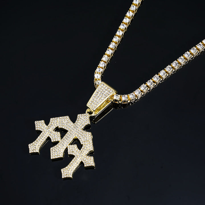 Icy Cross Cuban Chain Necklace