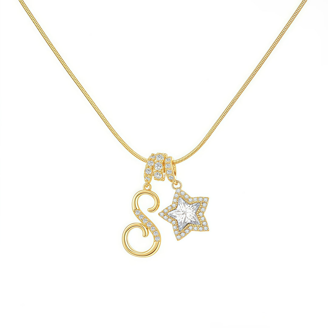 Letter Star Pendant Necklace