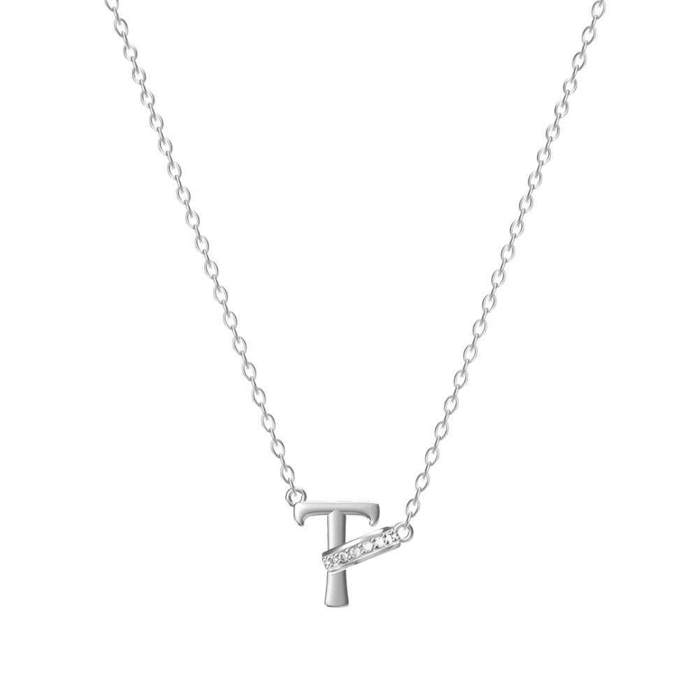 Personal Initial Letter Pendant Necklace Everyday Wear