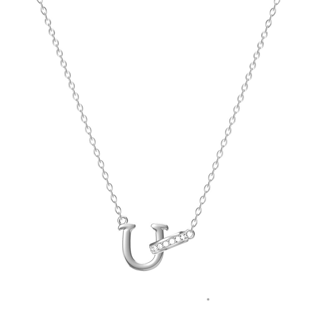 Personal Initial Letter Pendant Necklace Everyday Wear