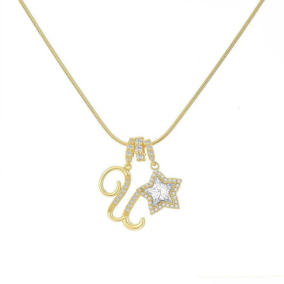 Letter Star Pendant Necklace