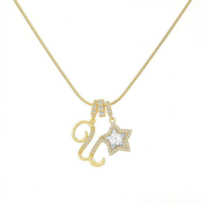 Letter Star Pendant Necklace