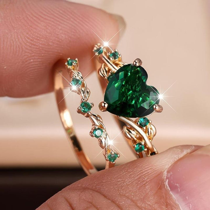 Heart Zircon Stackable Ring Set for Couples