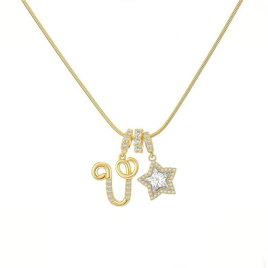 Letter Star Pendant Necklace