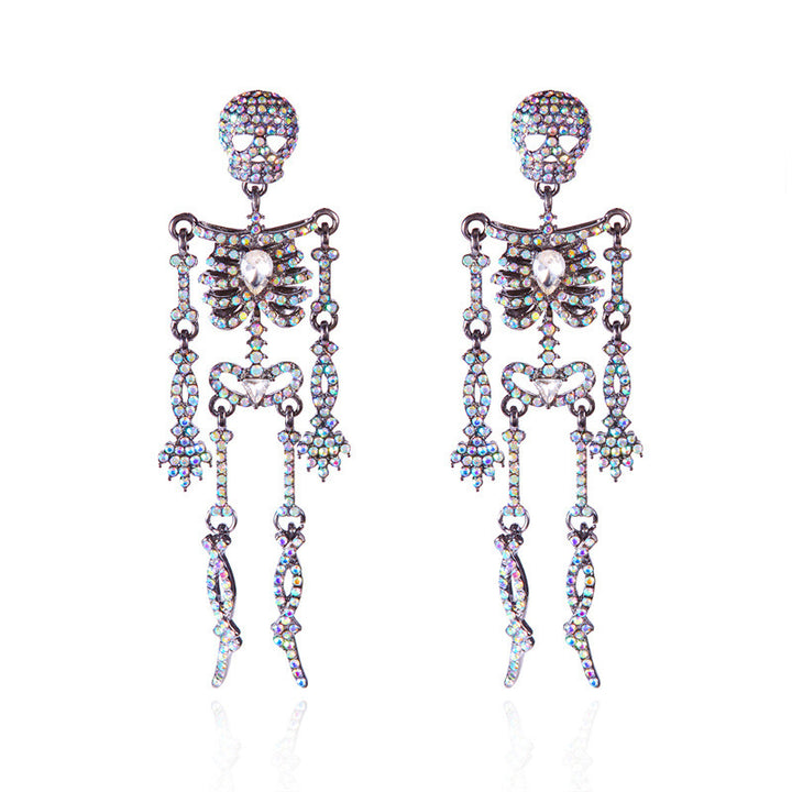 Halloween Sparkly Skeleton Dangling Earrings