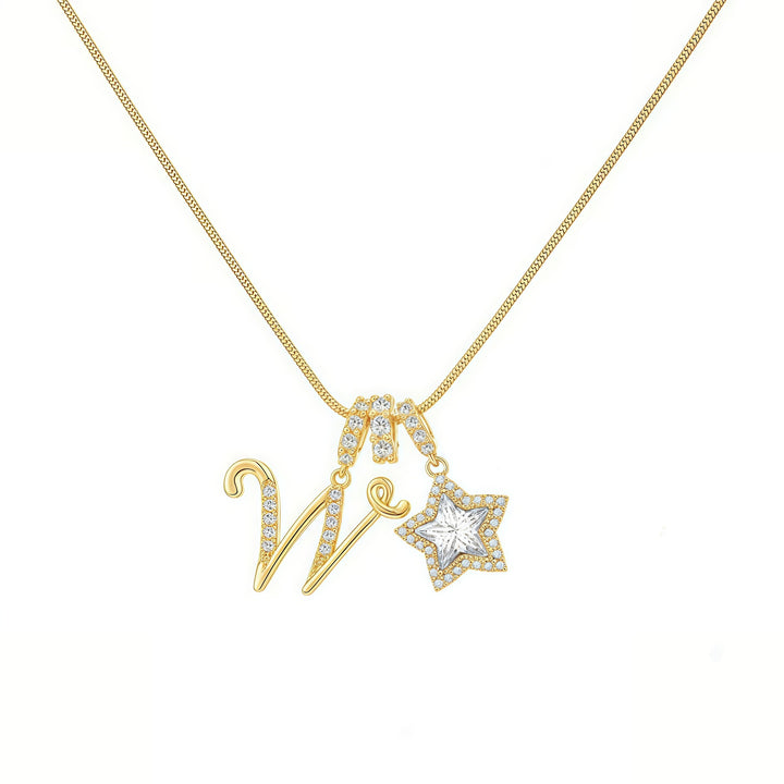 Letter Star Pendant Necklace