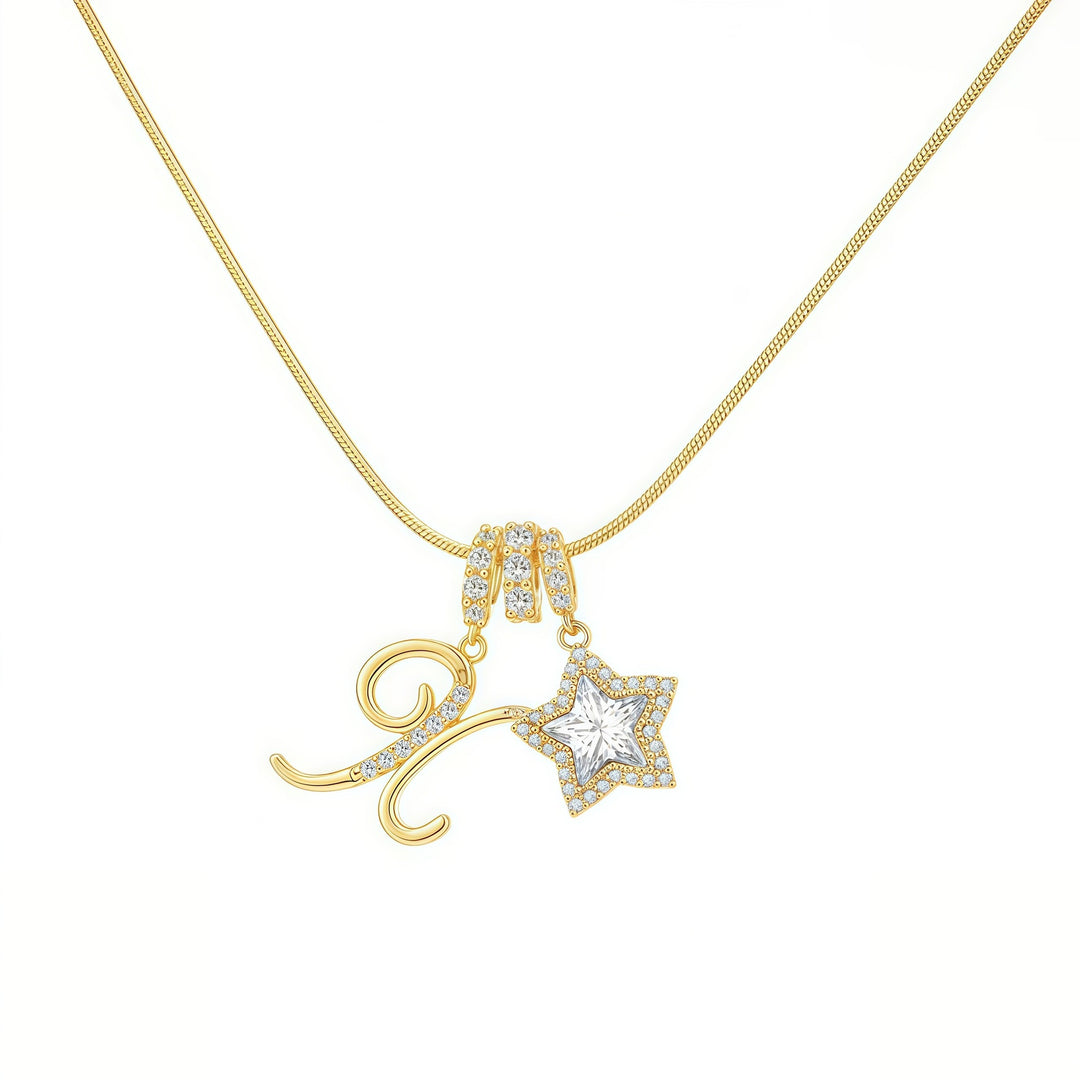 Letter Star Pendant Necklace