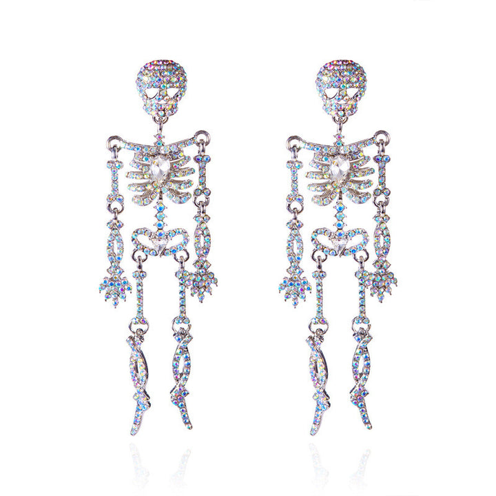 Halloween Sparkly Skeleton Dangling Earrings
