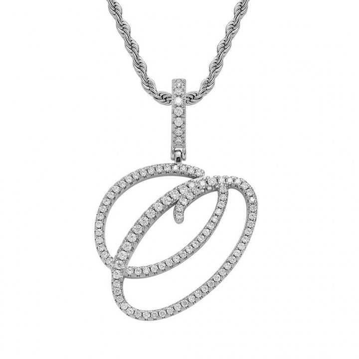 Braided Chain Letter Pendant Necklace
