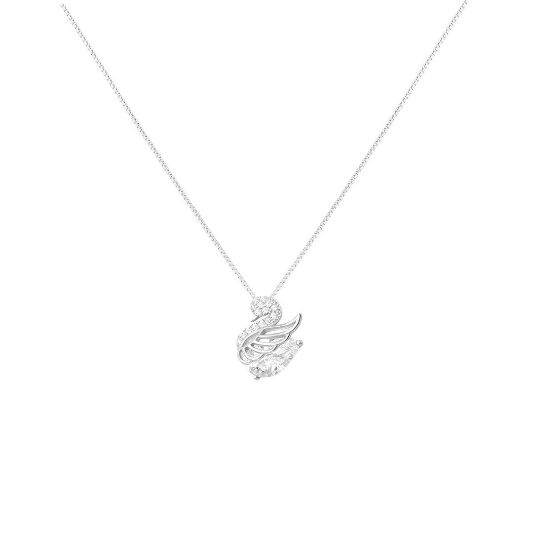 Mini Swan Sparkle Pendant Necklace Daily Wear