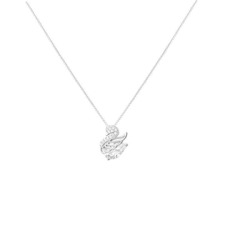 Mini Swan Sparkle Pendant Necklace Daily Wear
