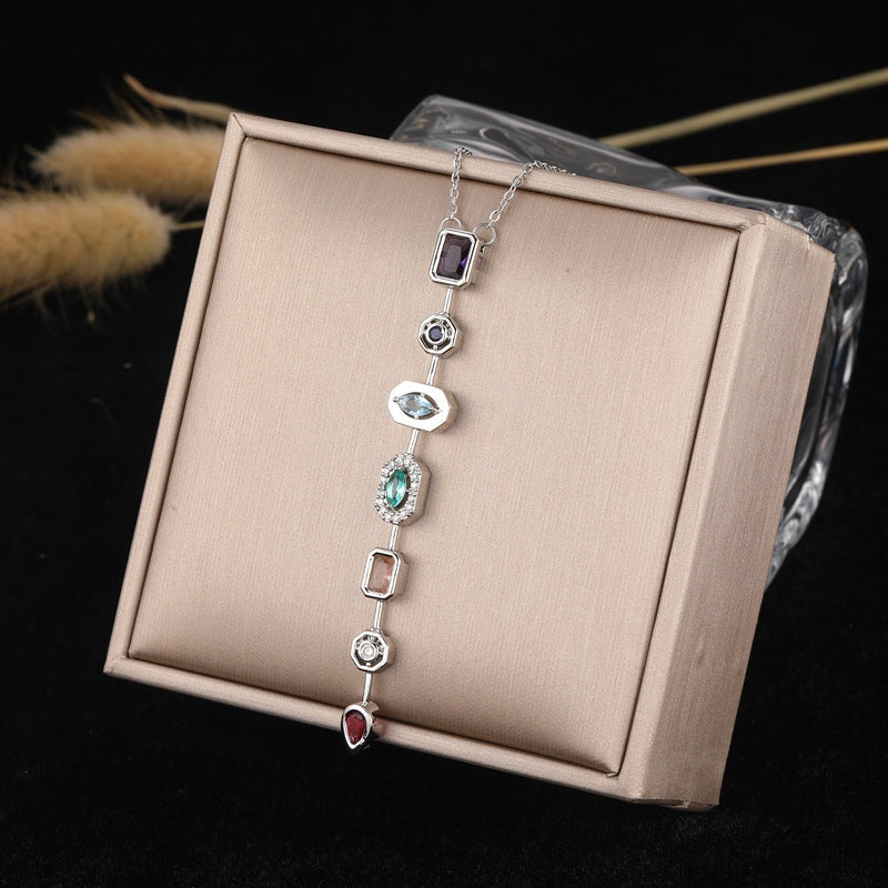 Zircon Tassel Pendant Necklace for Women