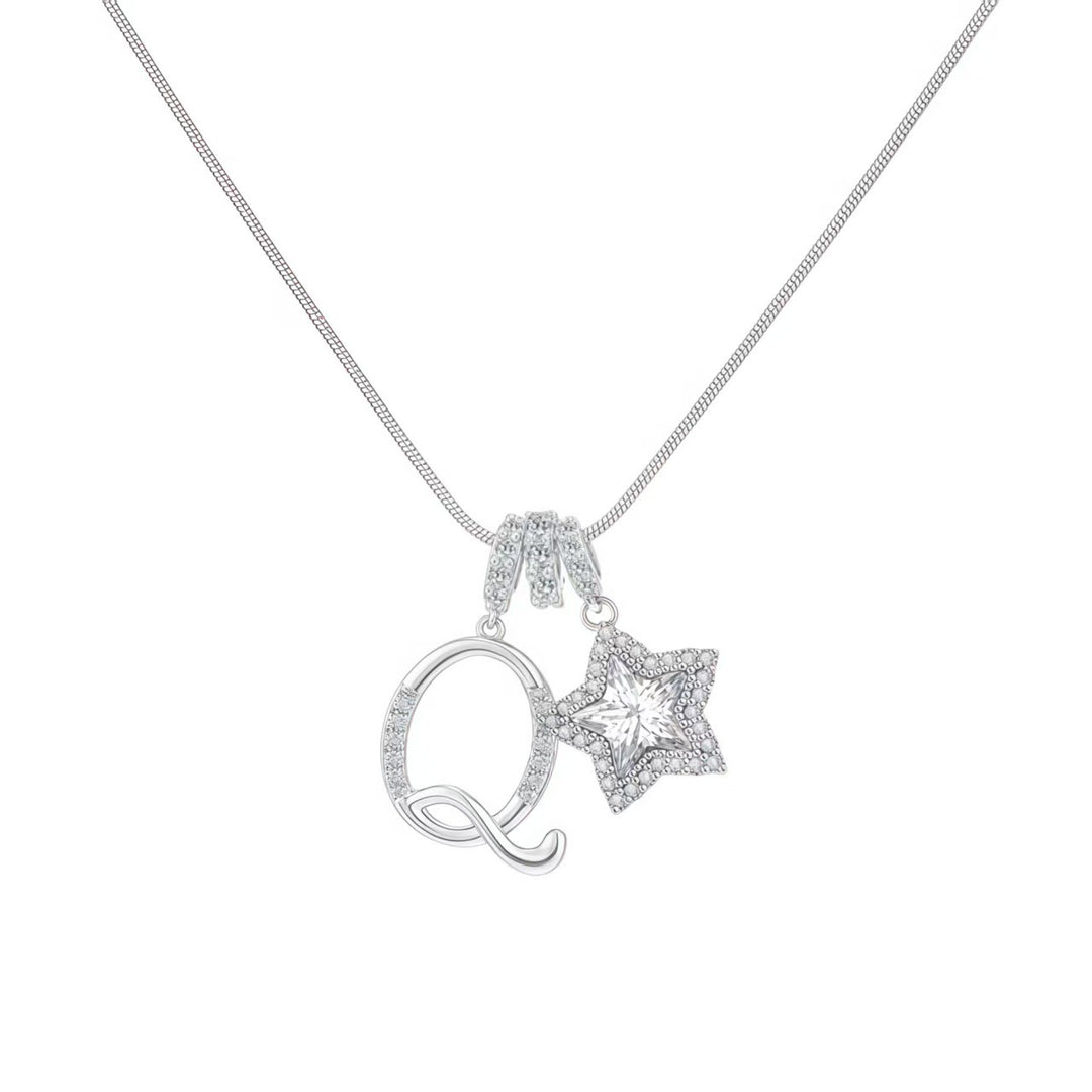 Letter Star Pendant Necklace