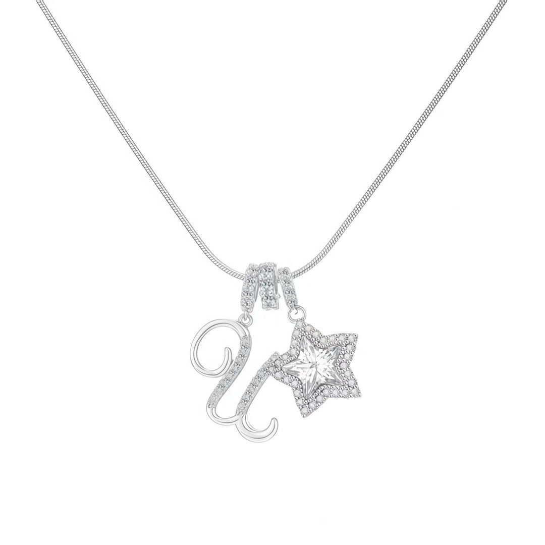 Letter Star Pendant Necklace