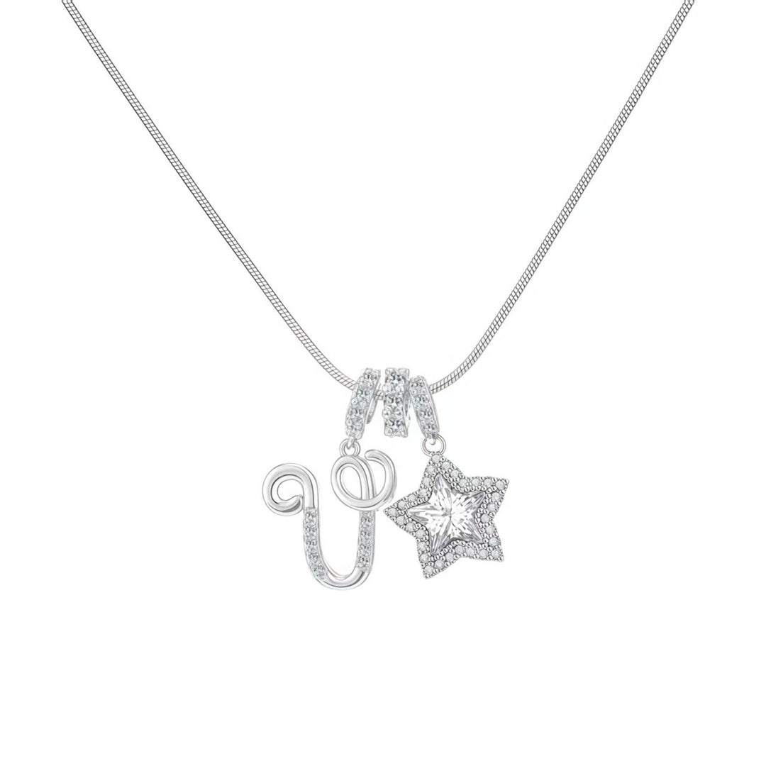 Letter Star Pendant Necklace