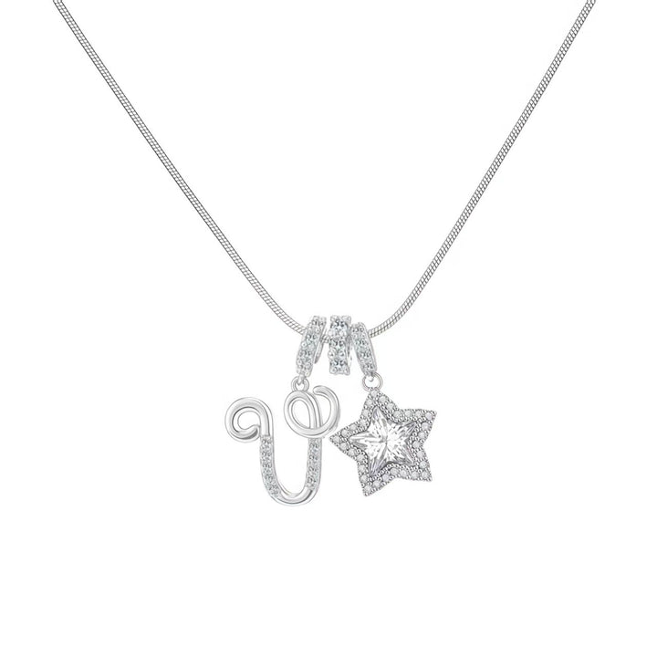 Letter Star Pendant Necklace