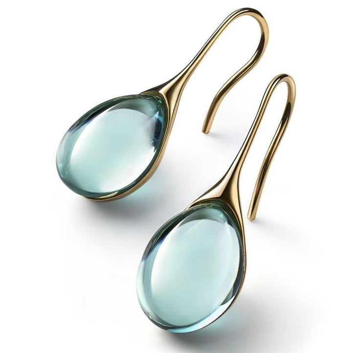 Colorful Teardrop-Shaped Hook Earrings