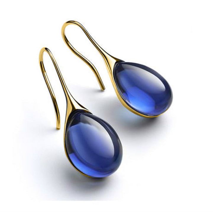 Colorful Teardrop-Shaped Hook Earrings