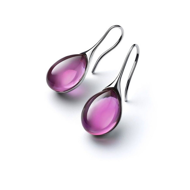 Colorful Teardrop-Shaped Hook Earrings