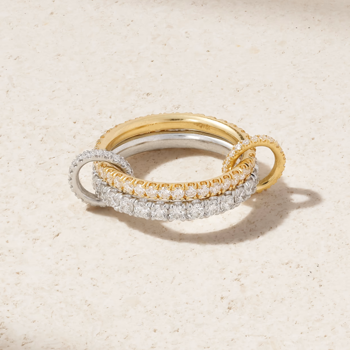 Minimal Pave Dual Tone Connected Ring