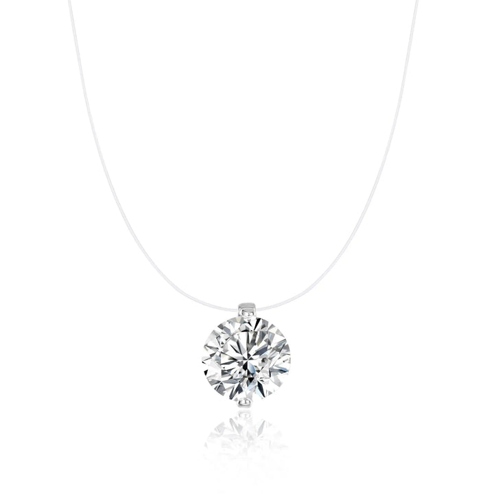 Floating Zircon Necklace Invisible Layering Chain