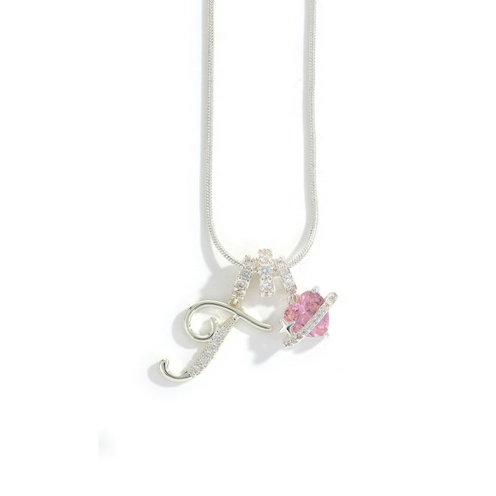 Initial Letter Heart Pendant Necklace