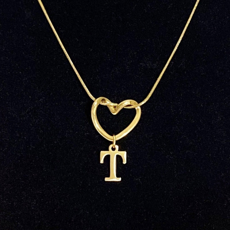 Personalized Heart Initial Necklace