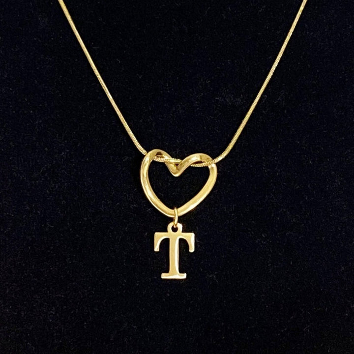 Personalized Heart Initial Necklace