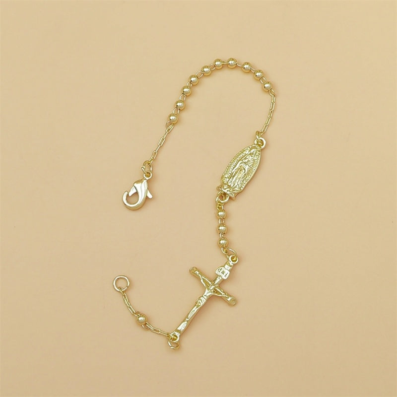 Gold Mary Cross Bracelet Faith Jewelry