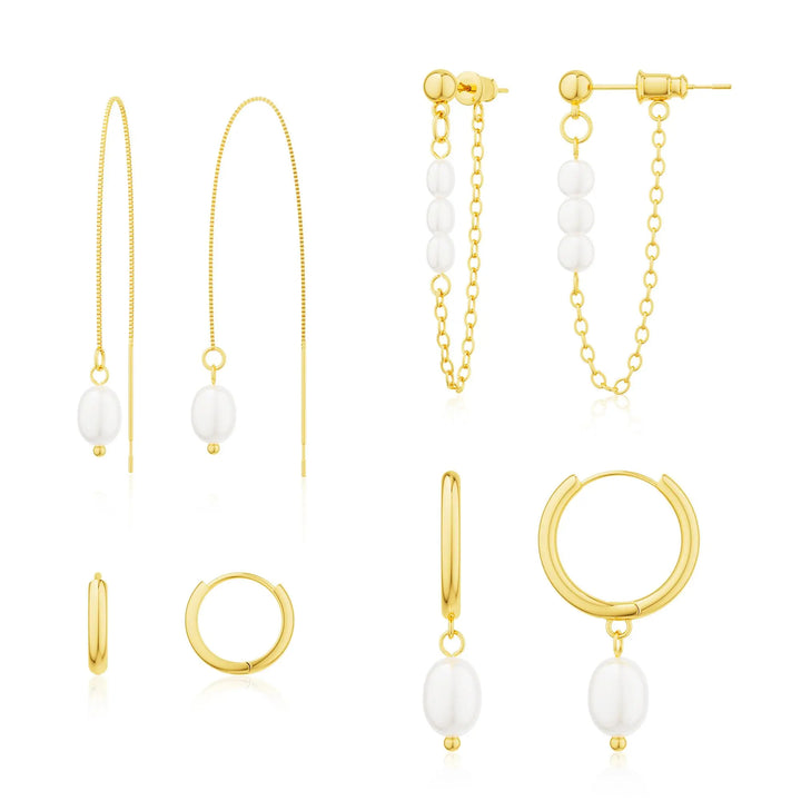 Pearl Drop Earrings Set