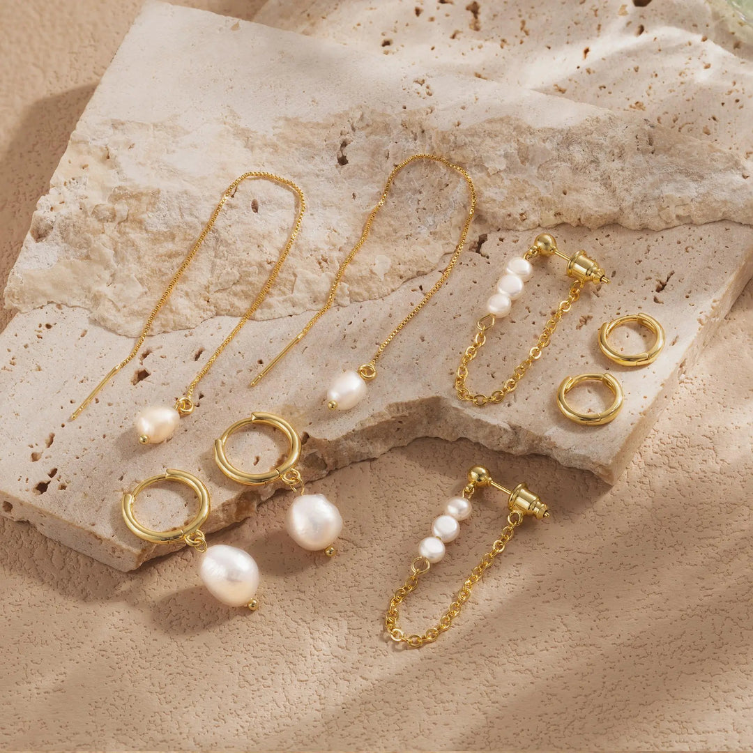 Pearl Drop Earrings Set