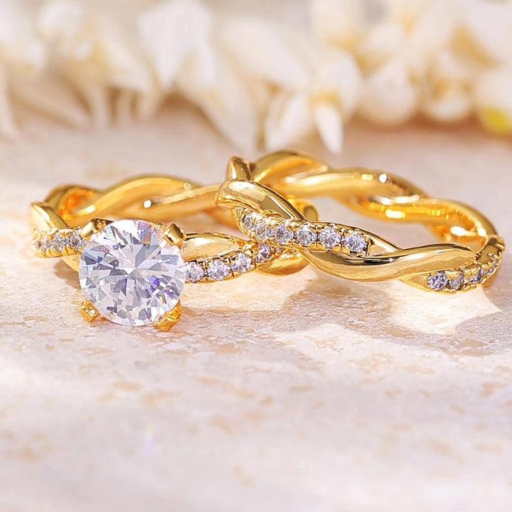 Moissanite Twisted Ring Set