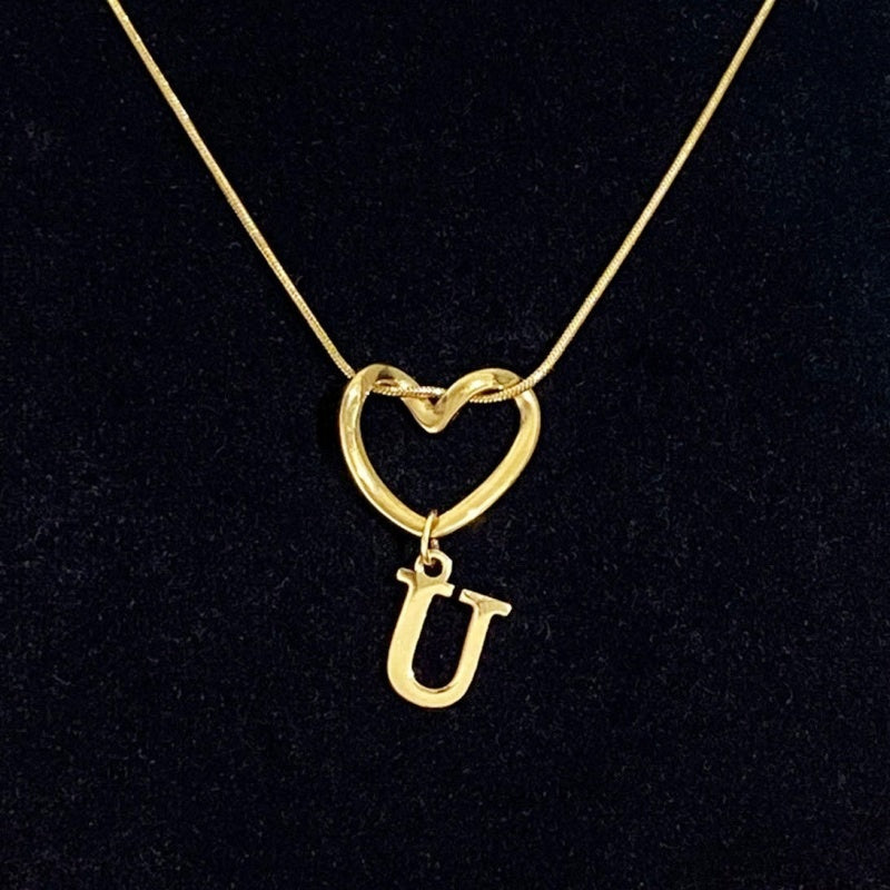 Personalized Heart Initial Necklace